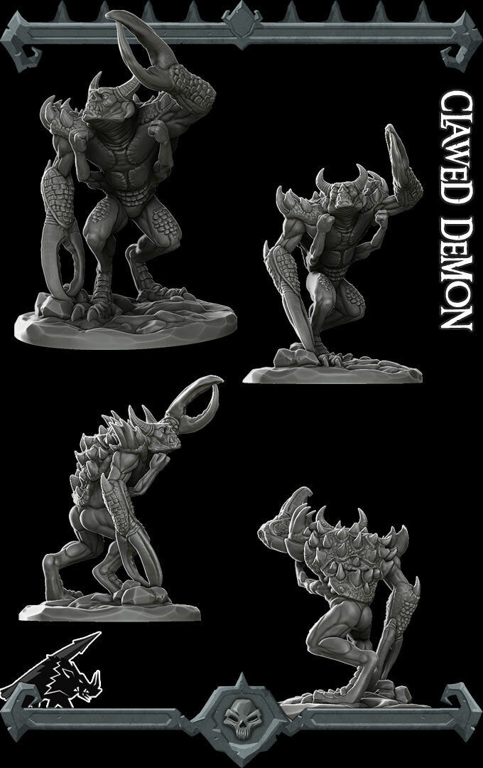 CLAWED DEMON - Miniature | All Sizes | Dungeons and Dragons | Pathfinder | War Gaming