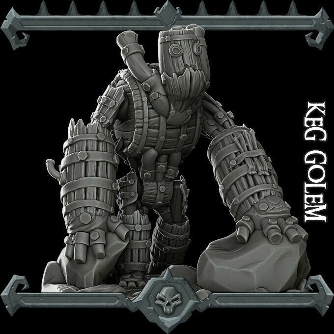 KEG GOLEM - Miniature | All Sizes | Dungeons and Dragons | Pathfinder | War Gaming