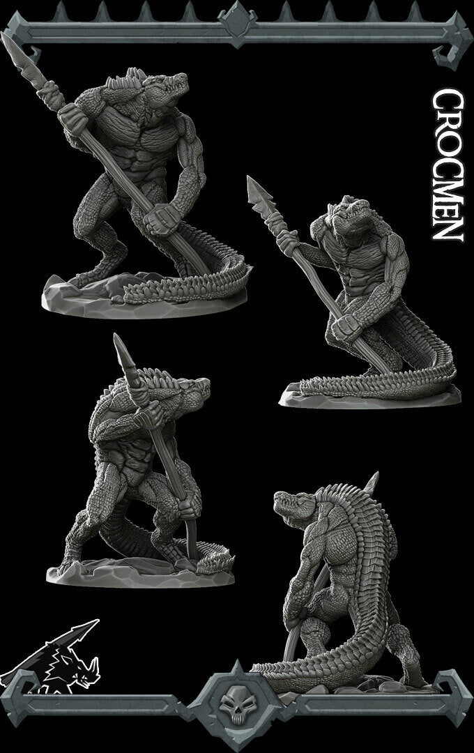CROCMEN - Miniature | All Sizes | Dungeons and Dragons | Pathfinder | War Gaming