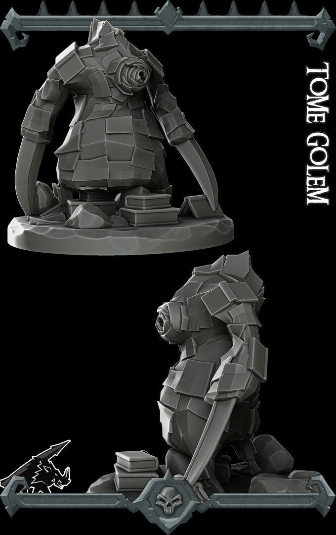 TOME GOLEM- Miniature | All Sizes | Dungeons and Dragons | Pathfinder | War Gaming