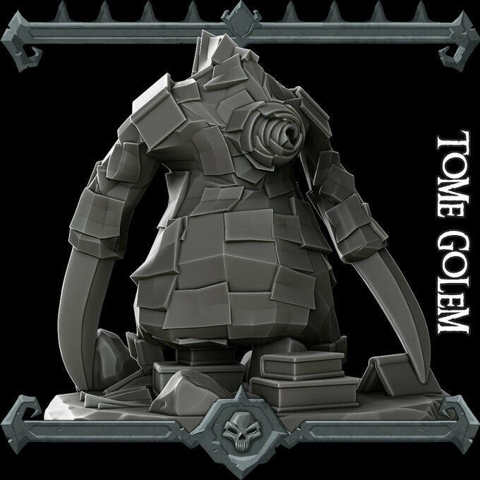 TOME GOLEM- Miniature | All Sizes | Dungeons and Dragons | Pathfinder | War Gaming
