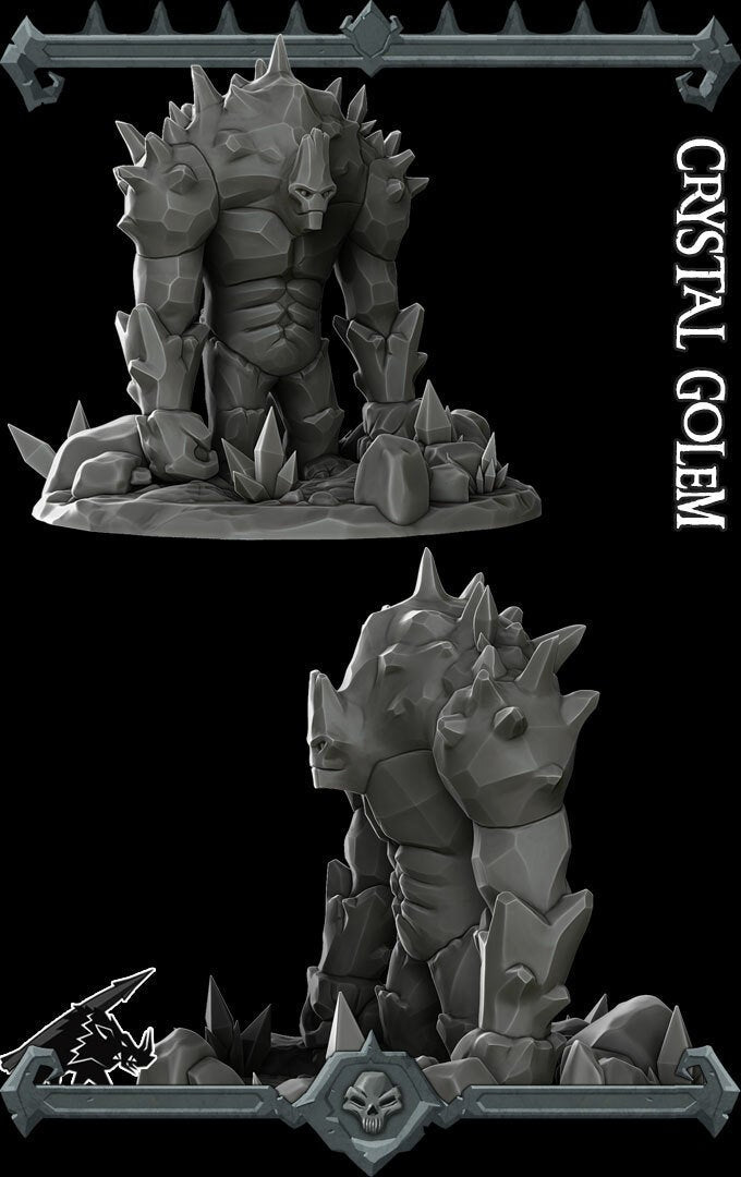 CRYSTAL GOLEM - Miniature | All Sizes | Dungeons and Dragons | Pathfinder | War Gaming