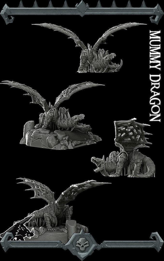 MUMMY DRAGON - Giant PLA miniature|Dungeons and dragons | Cthulhu| Pathfinder | War Gaming