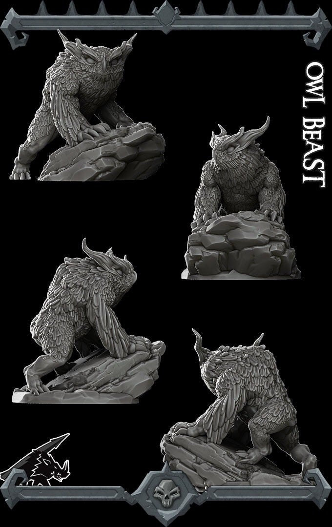 OWL BEAST - Miniature | All Sizes | Dungeons and Dragons | Pathfinder | War Gaming