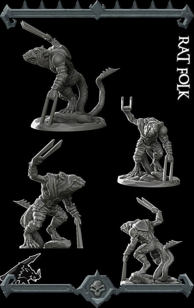 RAT FOLK - Miniature | All Sizes | Dungeons and Dragons | Pathfinder | War Gaming