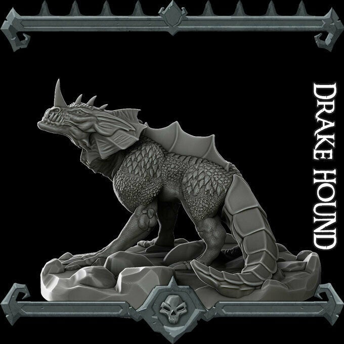 DRAKE HOUND - Miniature | All Sizes | Dungeons and Dragons | Pathfinder | War Gaming