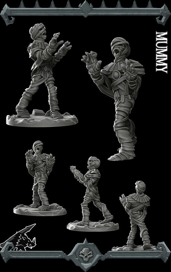 MUMMY Undead Resin 3D Printed Fantasy Miniature D&D Tabletop RPG