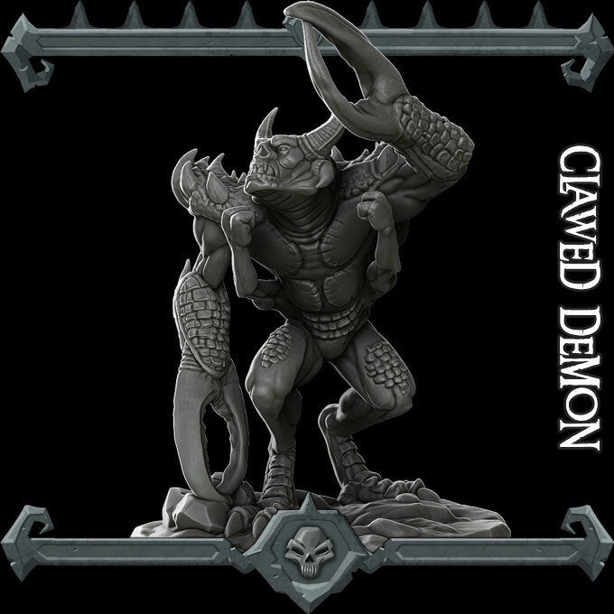 CLAWED DEMON - Miniature | All Sizes | Dungeons and Dragons | Pathfinder | War Gaming