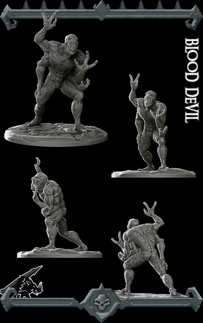 BLOOD DEVIL - Miniature | All Sizes | Dungeons and Dragons | Pathfinder | War Gaming