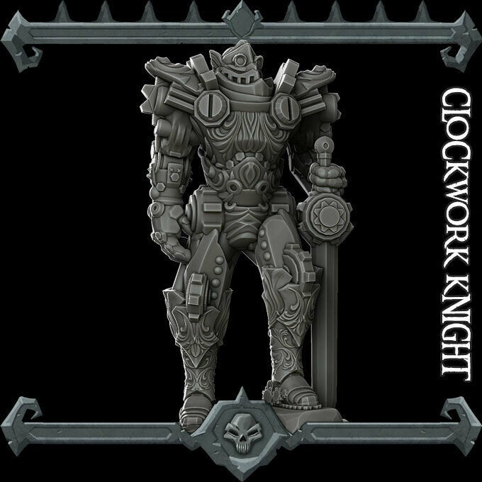 CLOCKWORK KNIGHT - Miniature | All Sizes | Dungeons and Dragons | Pathfinder | War Gaming