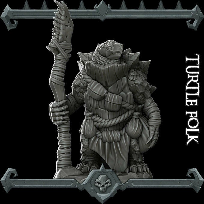 TURTLE FOLK - Miniature | All Sizes | Dungeons and Dragons | Pathfinder | War Gaming