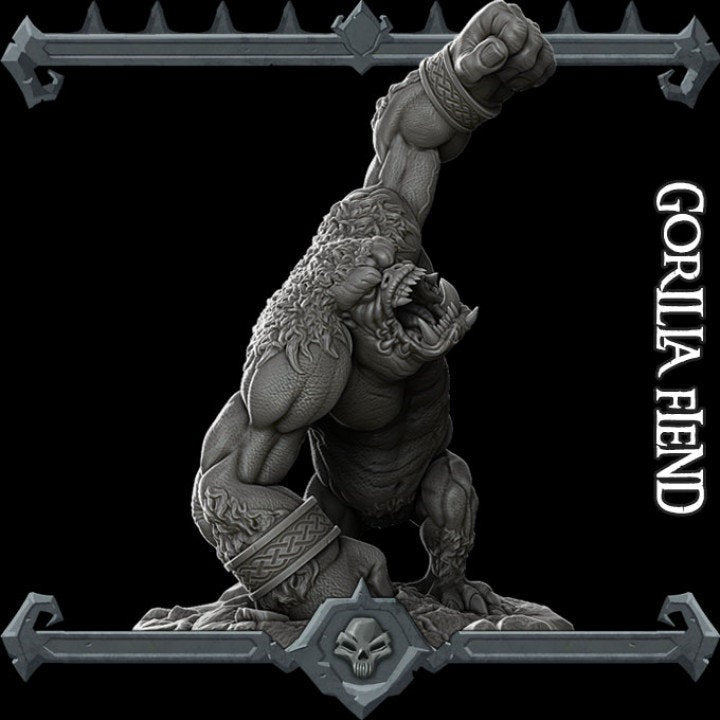 GORILLA FIEND - Miniature | All Sizes | Dungeons and Dragons | Pathfinder | War Gaming