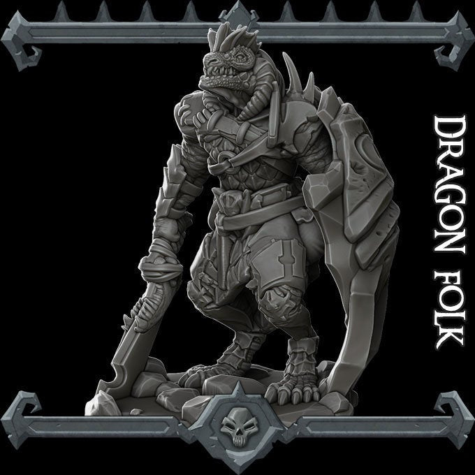 DRAGON FOLK - Miniature | All Sizes | Dungeons and Dragons | Pathfinder | War Gaming