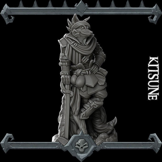 KITSUNE - Miniature | All Sizes | Dungeons and Dragons | Pathfinder | War Gaming