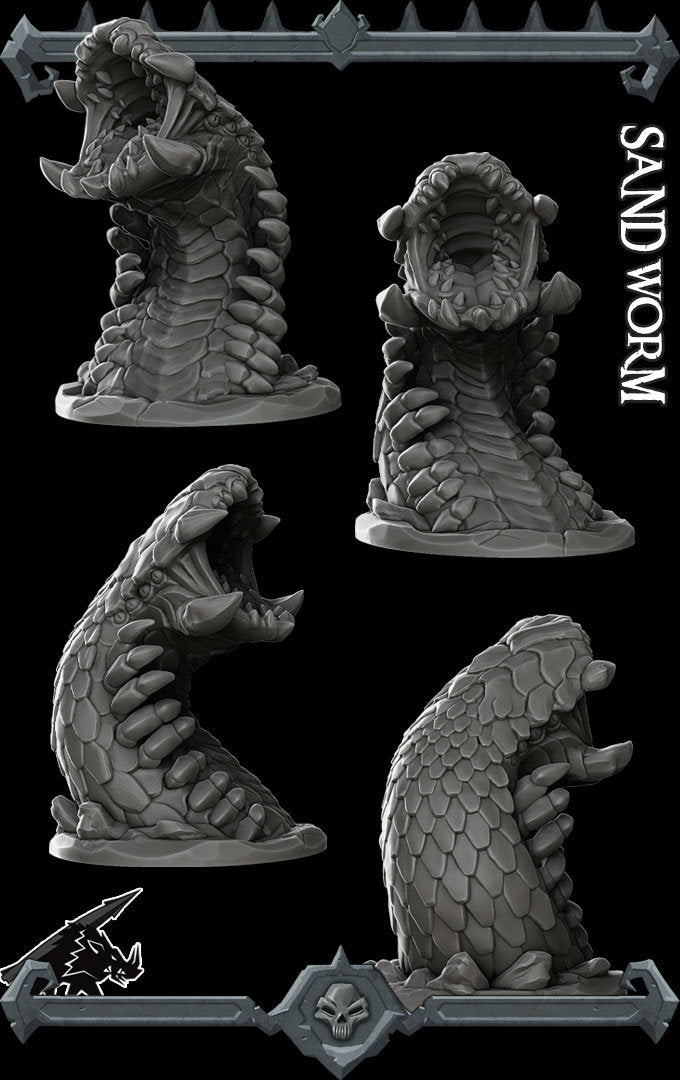 SANDWORM- Miniature | All Sizes | Dungeons and Dragons | Pathfinder | War Gaming