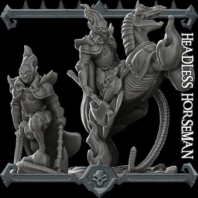 HEADLESS HORSEMAN- Miniature|Dungeons and dragons | Cthulhu| Pathfinder | War Gaming