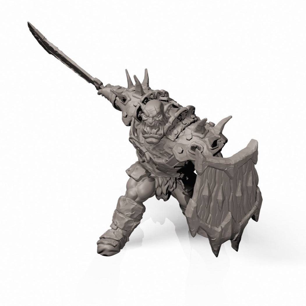 Armoured Black Orc Chief - Pit Fighter Champion Miniature