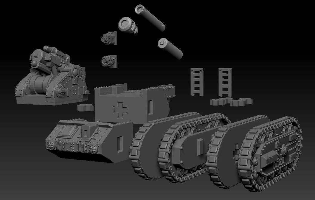 Mobile Artillery Model Kit - Tank Collection for 28mm Miniature Wargames & Terrain