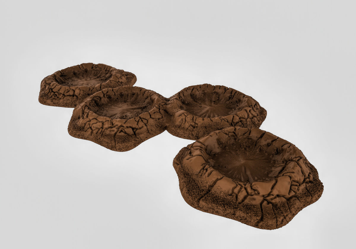 Crater Terrain 5 Pieces Resin Model for Dungeons & Dragons & Board RPGs