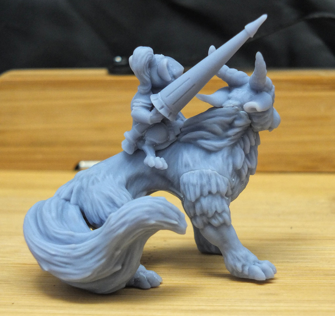 Mousle knight on mount Resin Miniature for DnD | Tabletop Gaming
