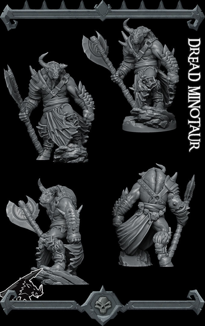 DREAD MINOTAUR - Miniature | All Sizes | Dungeons and Dragons | Pathfinder | War Gaming