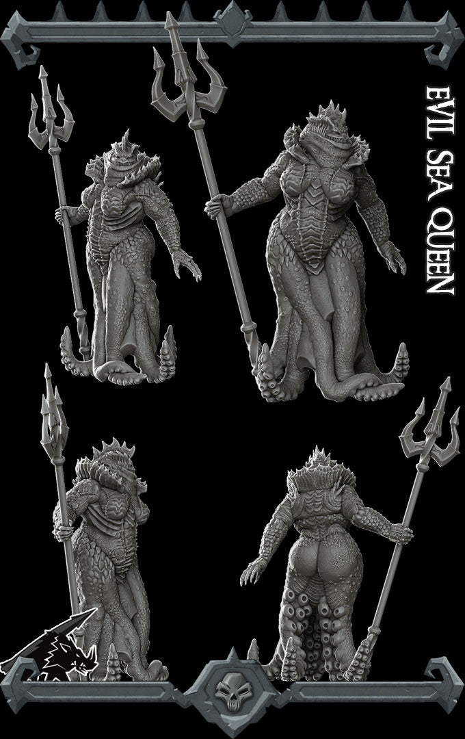 EVIL SEA QUEEN - Miniature | All Sizes | Dungeons and Dragons | Pathfinder | War Gaming