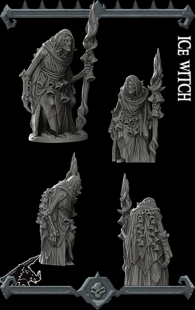 ICE WITCH - Miniature | All Sizes | Dungeons and Dragons | Pathfinder | War Gaming