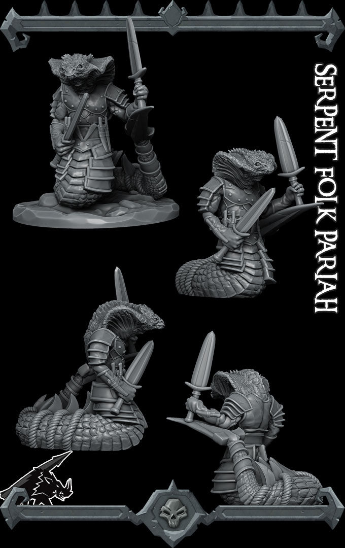 SERPENT FOLK PARIAH - Miniature -All Sizes | Dungeons and Dragons | Pathfinder | War Gaming