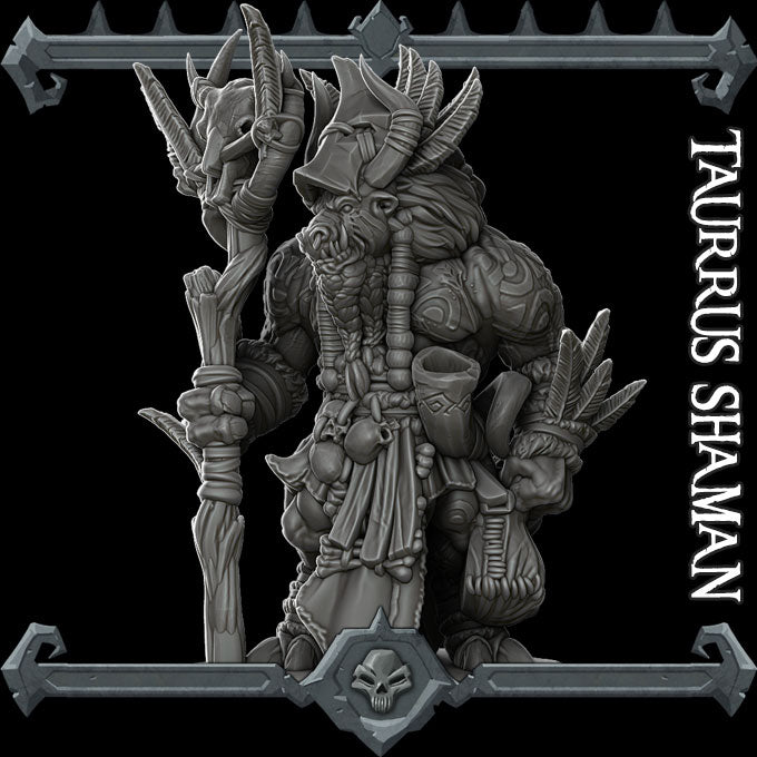 TUSKLAND TAURRUS SHAMAN - Monster miniature | All Sizes | Dungeons and Dragons | Pathfinder | War Gaming