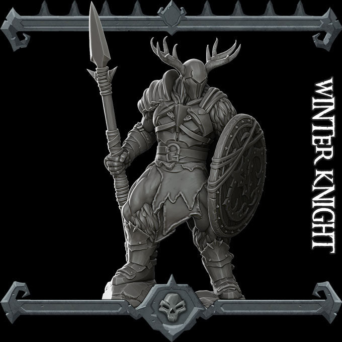WINTER KNIGHT - Miniature | All Sizes | Dungeons and Dragons | Pathfinder | War Gaming
