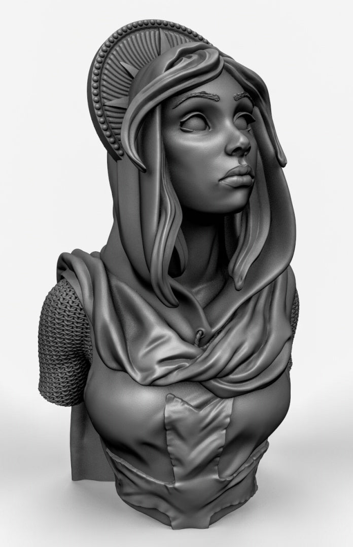 Female Crusader Bust Resin Miniature for DnD | Tabletop Gaming