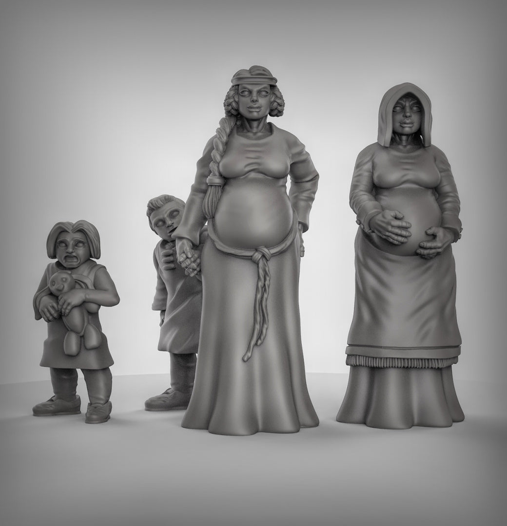 NPC'S Women and child Resin Miniature for DnD | Tabletop Gaming