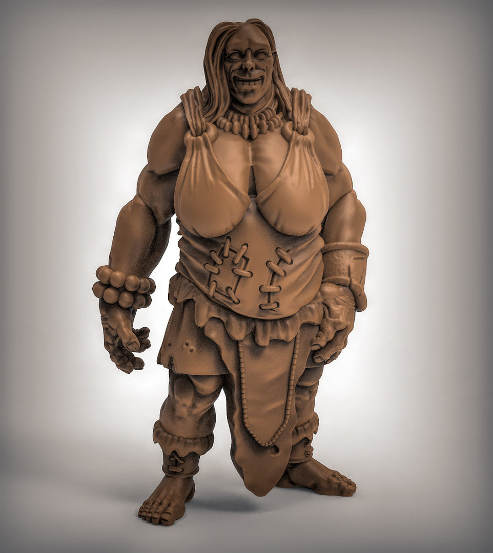 Female Hill Giant Resin Miniature for DnD | Tabletop Gaming