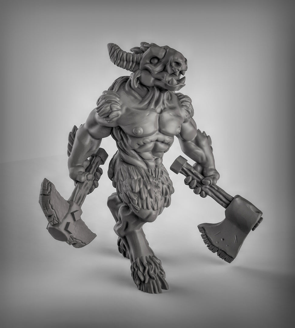 Beastmen Double Axes Resin Miniature for DnD | Tabletop Gaming