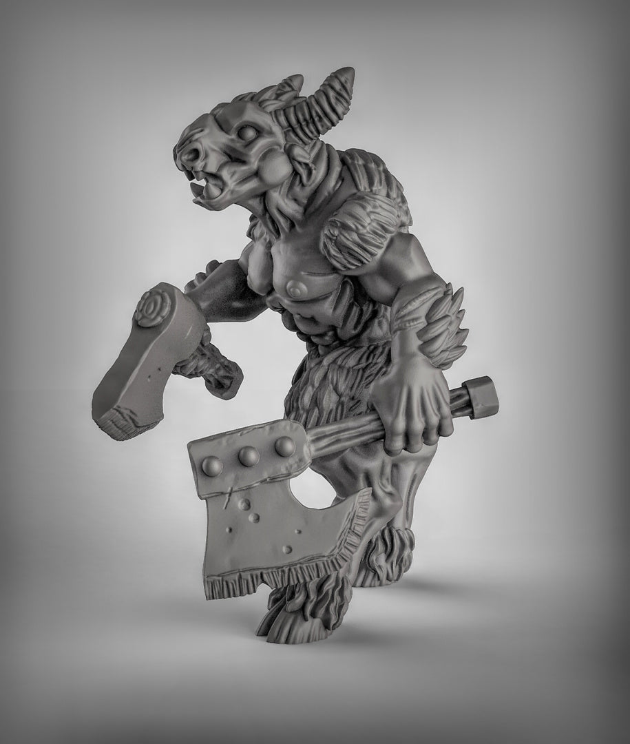 Beastmen Double Axes Resin Miniature for DnD | Tabletop Gaming