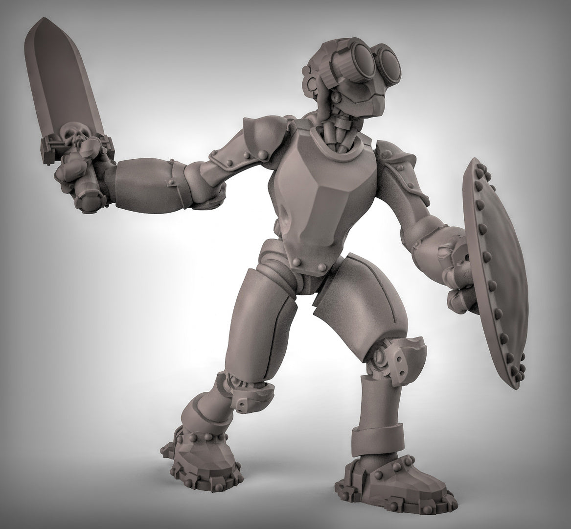Warforged with Swords and Shields Resin Miniature for DnD | Tabletop Gaming