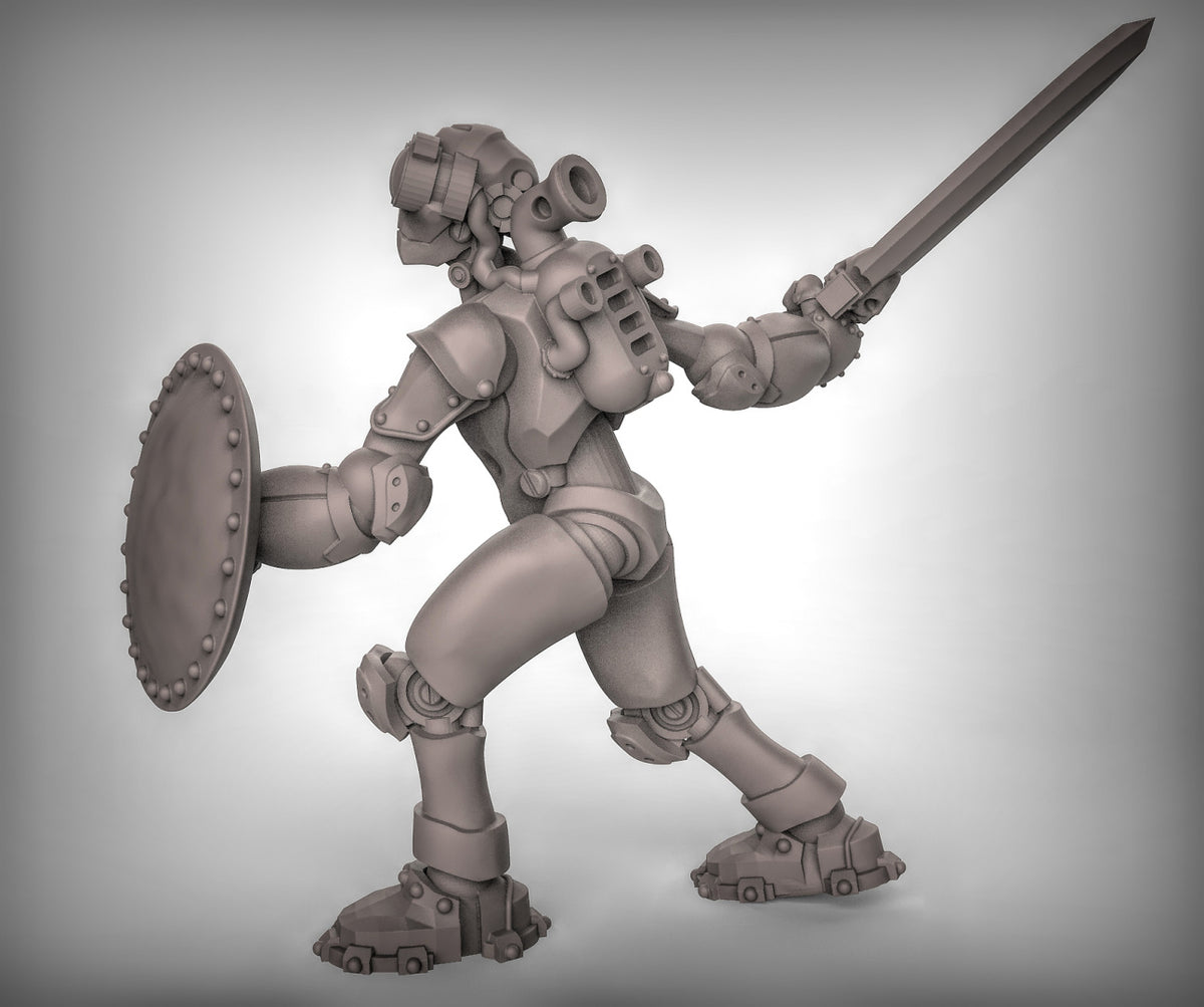 Warforged with Swords and Shields Resin Miniature for DnD | Tabletop Gaming