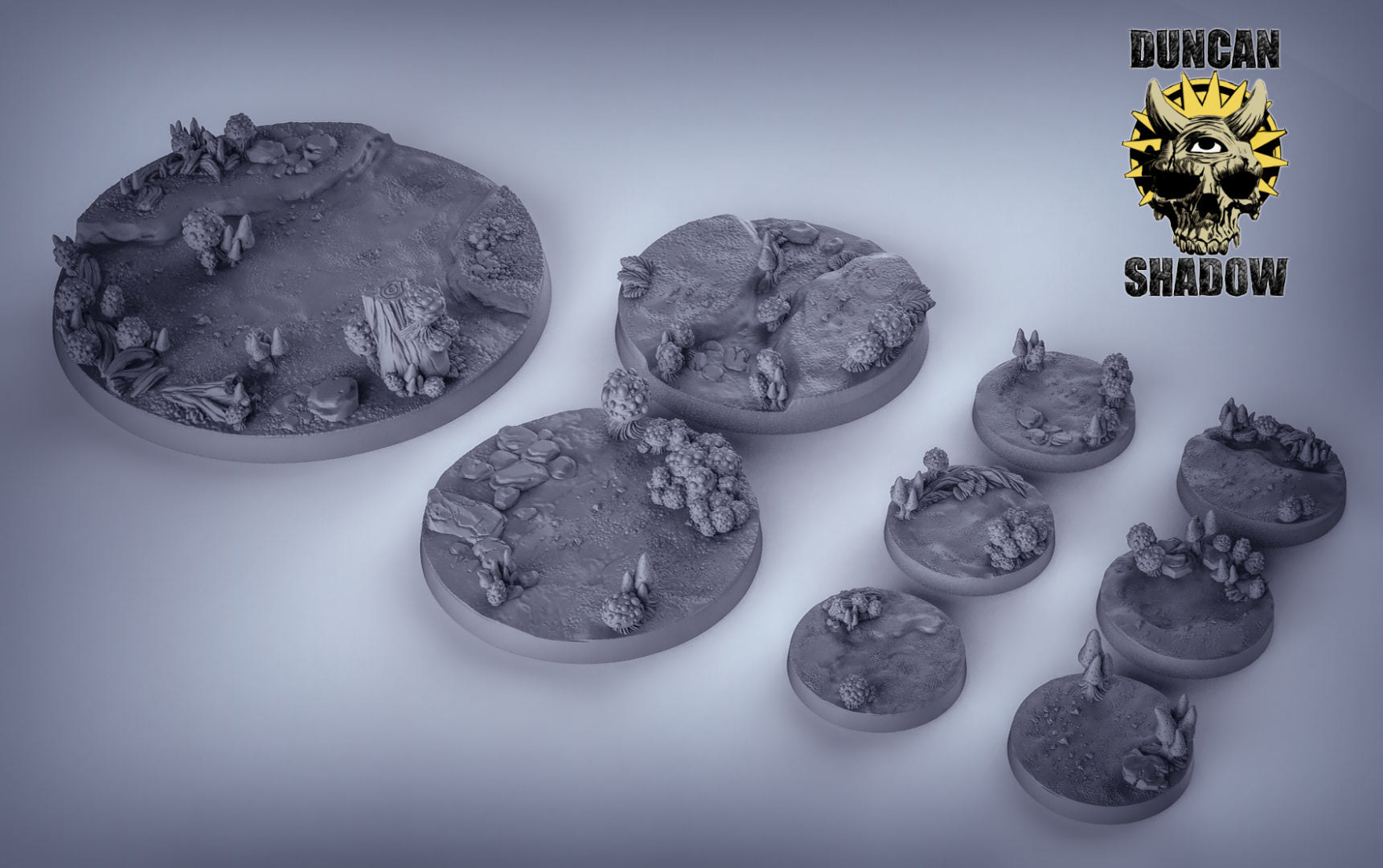 Mushroom Bases resin miniature for DnD and tabletop RPGs