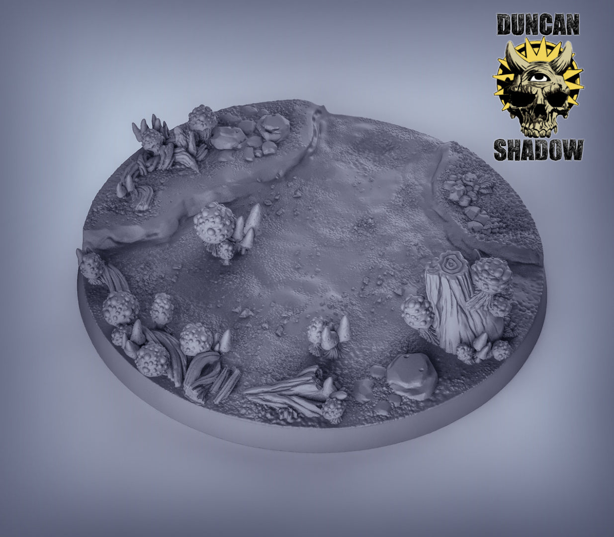 Mushroom Bases resin miniature - detail view