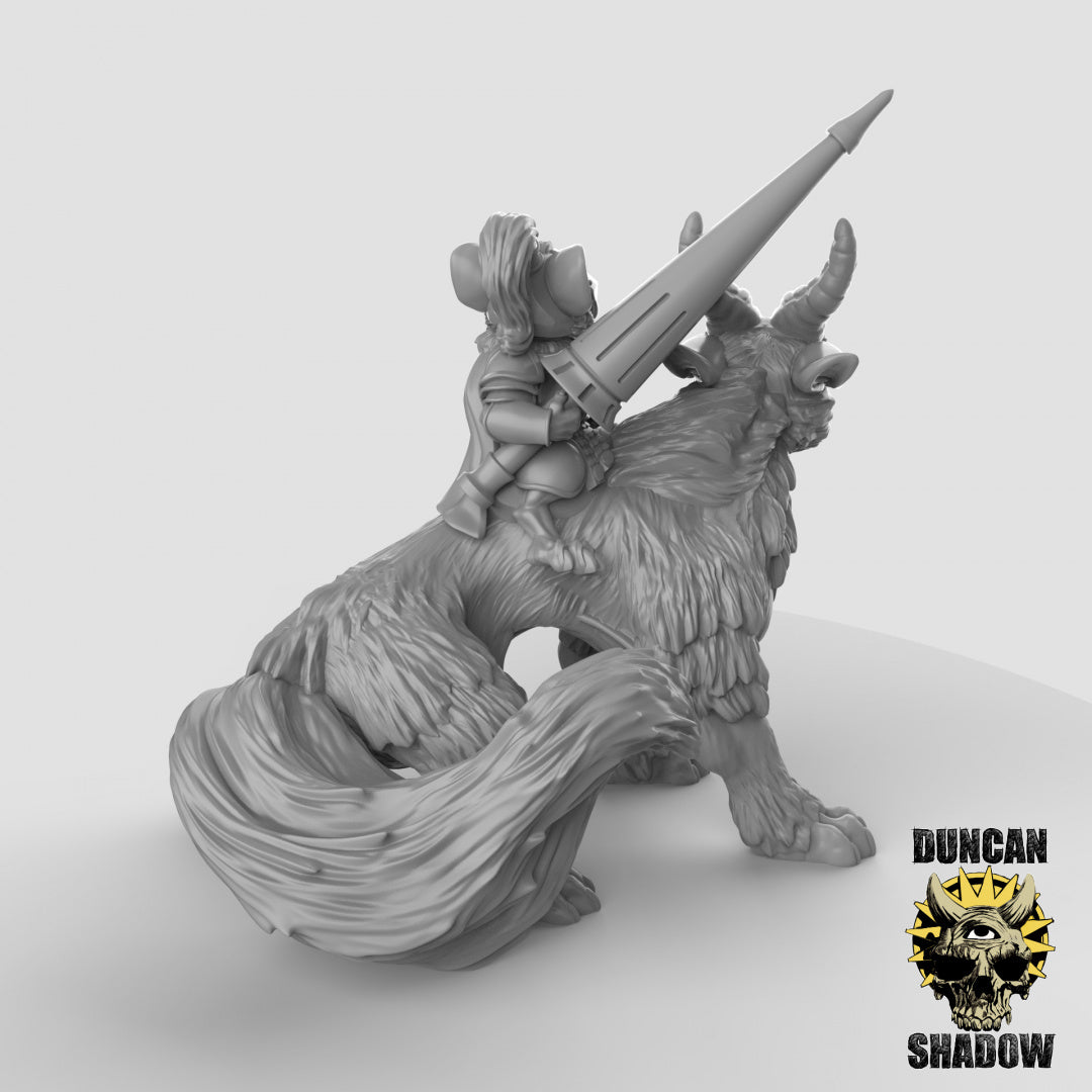 Mousle knight on mount Resin Miniature for DnD | Tabletop Gaming
