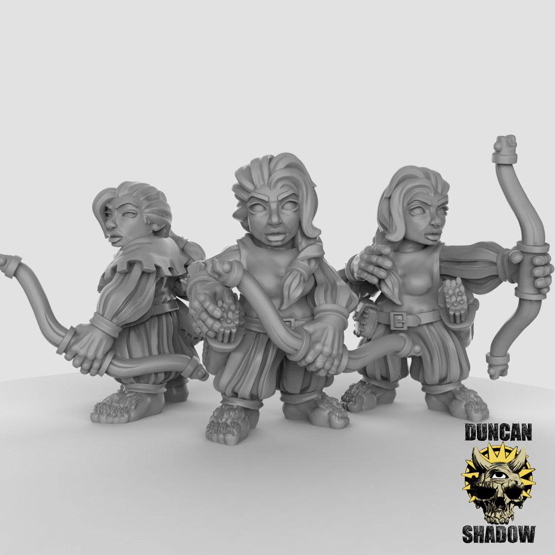 Female Halflings with Bows Resin Models for Dungeons & Dragons & Board RPGs
