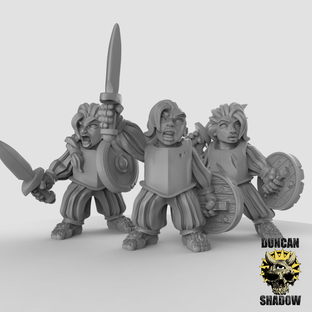 Female Halflings with Swords Resin Models for Dungeons & Dragons & Board RPGs