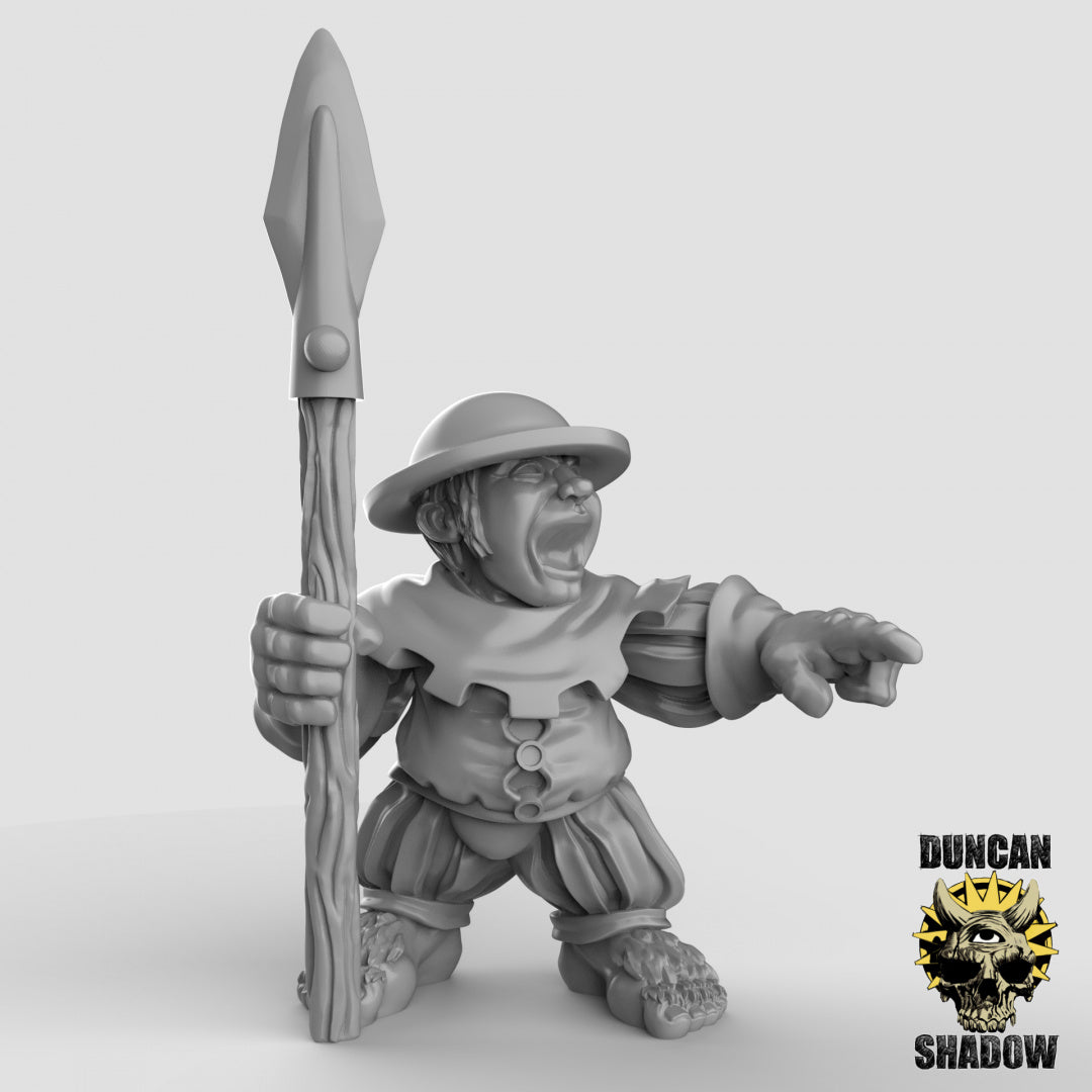 Halfling with Spears Resin Miniature for DnD | Tabletop Gaming