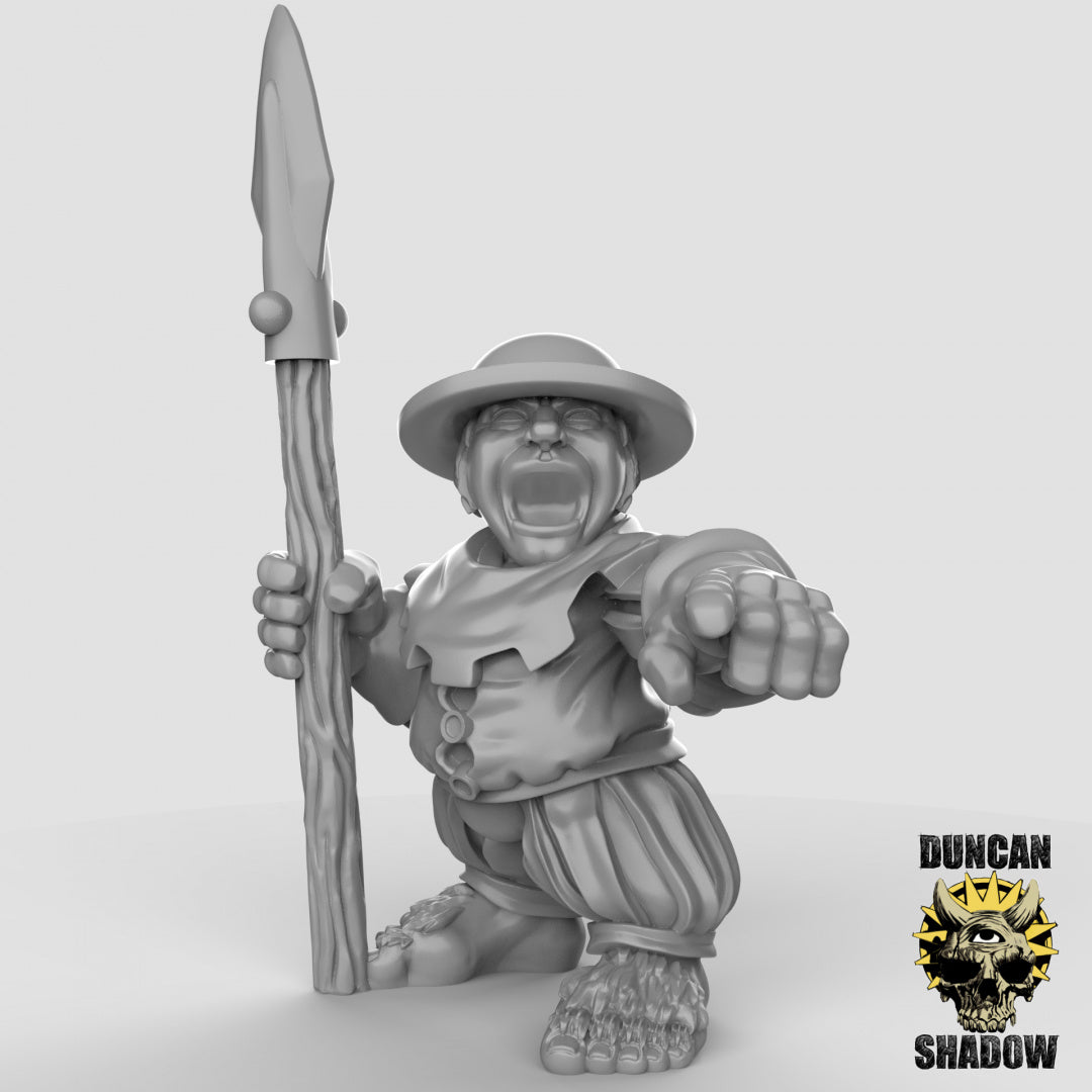 Halfling with Spears Resin Miniature for DnD | Tabletop Gaming