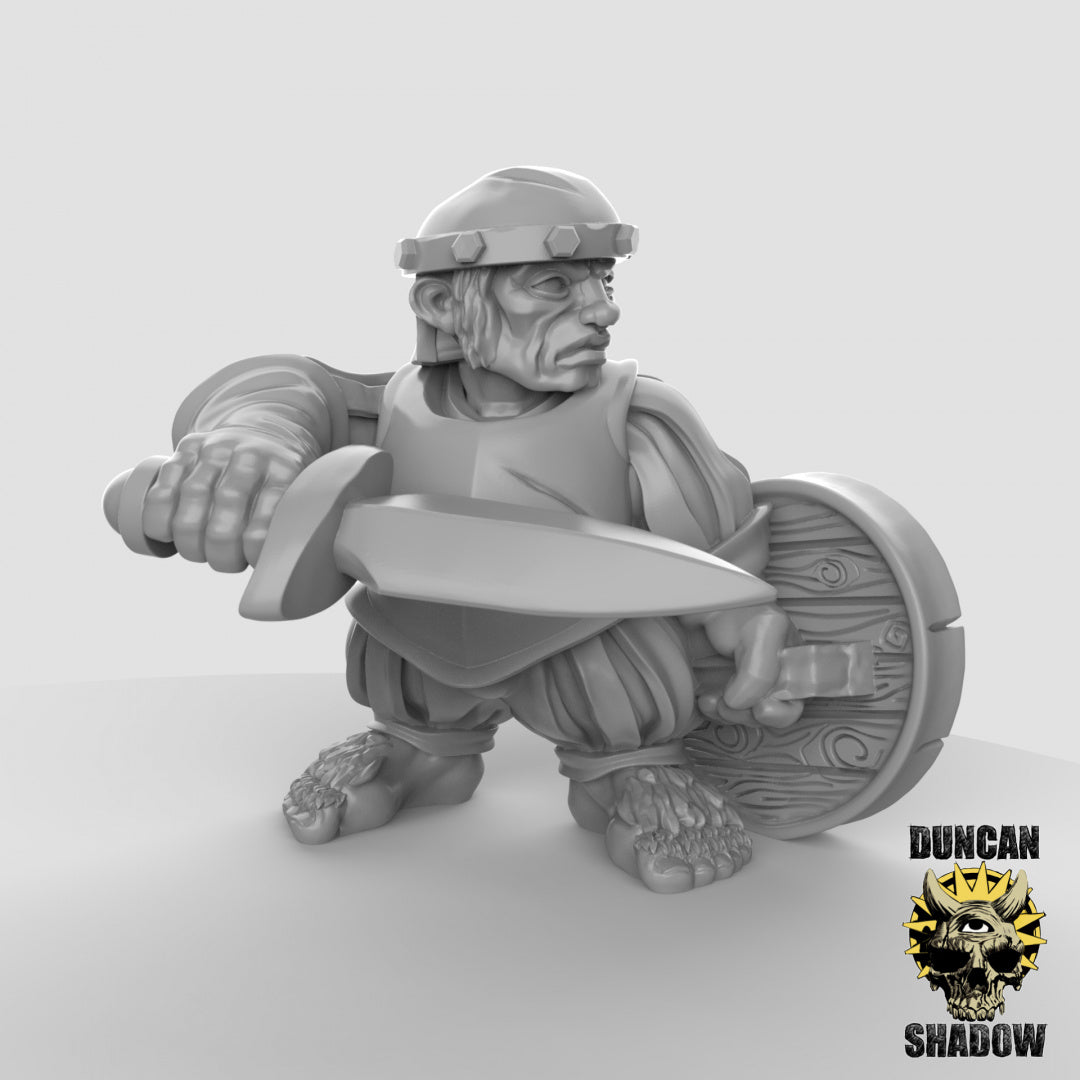 Halfling with Sword and Shield Resin Miniature for DnD | Tabletop Gaming
