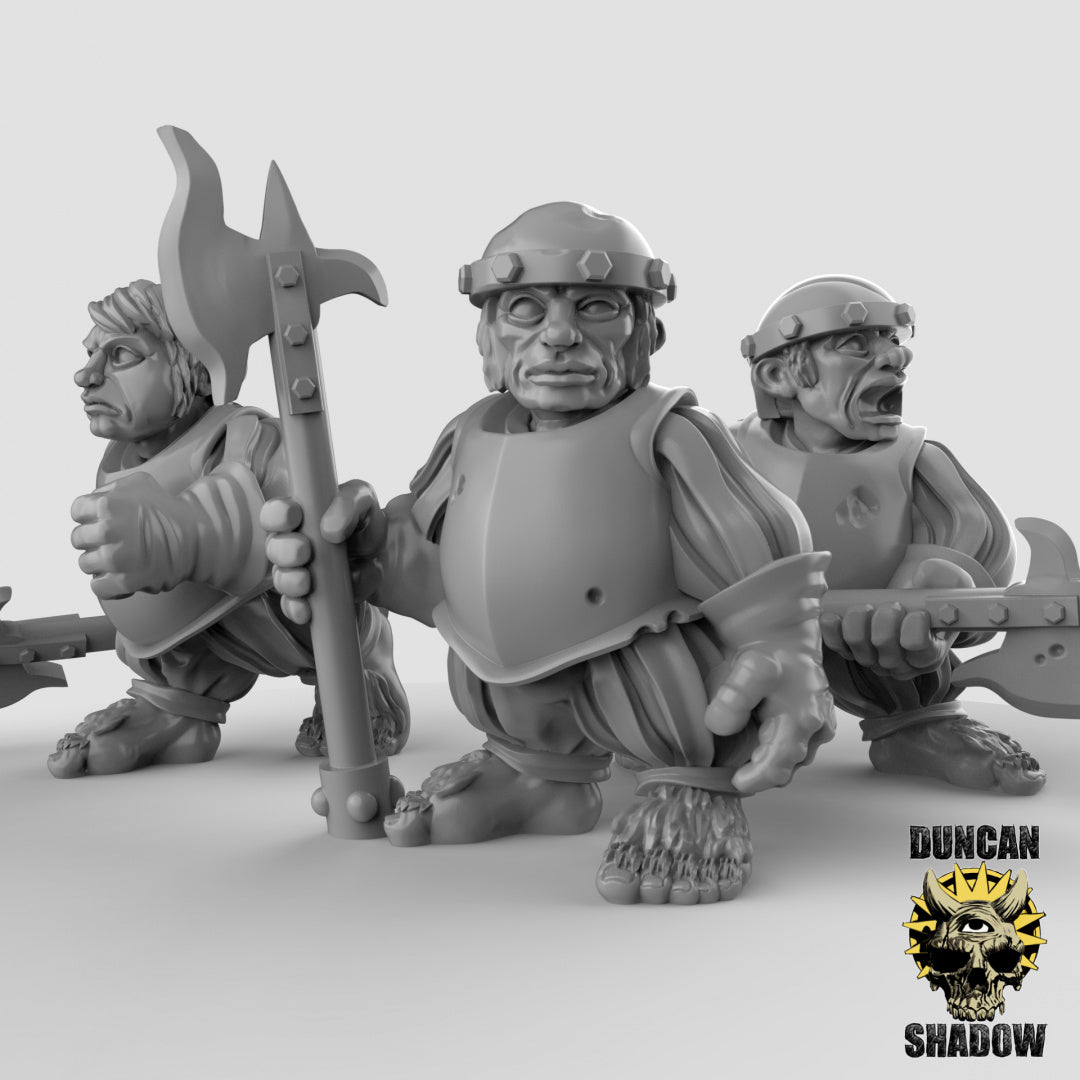 Halfling's with poll Arms Resin Models for Dungeons & Dragons & Board RPGs