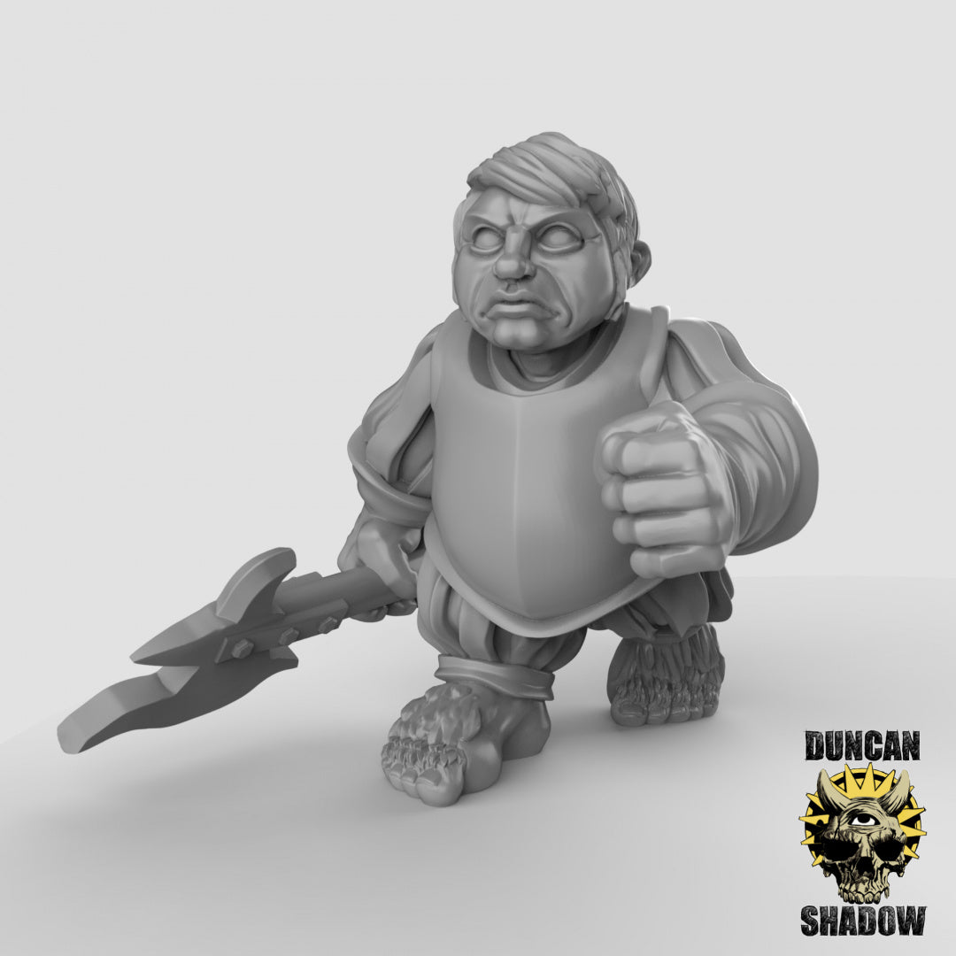 Halfling's with poll Arms Resin Models for Dungeons & Dragons & Board RPGs