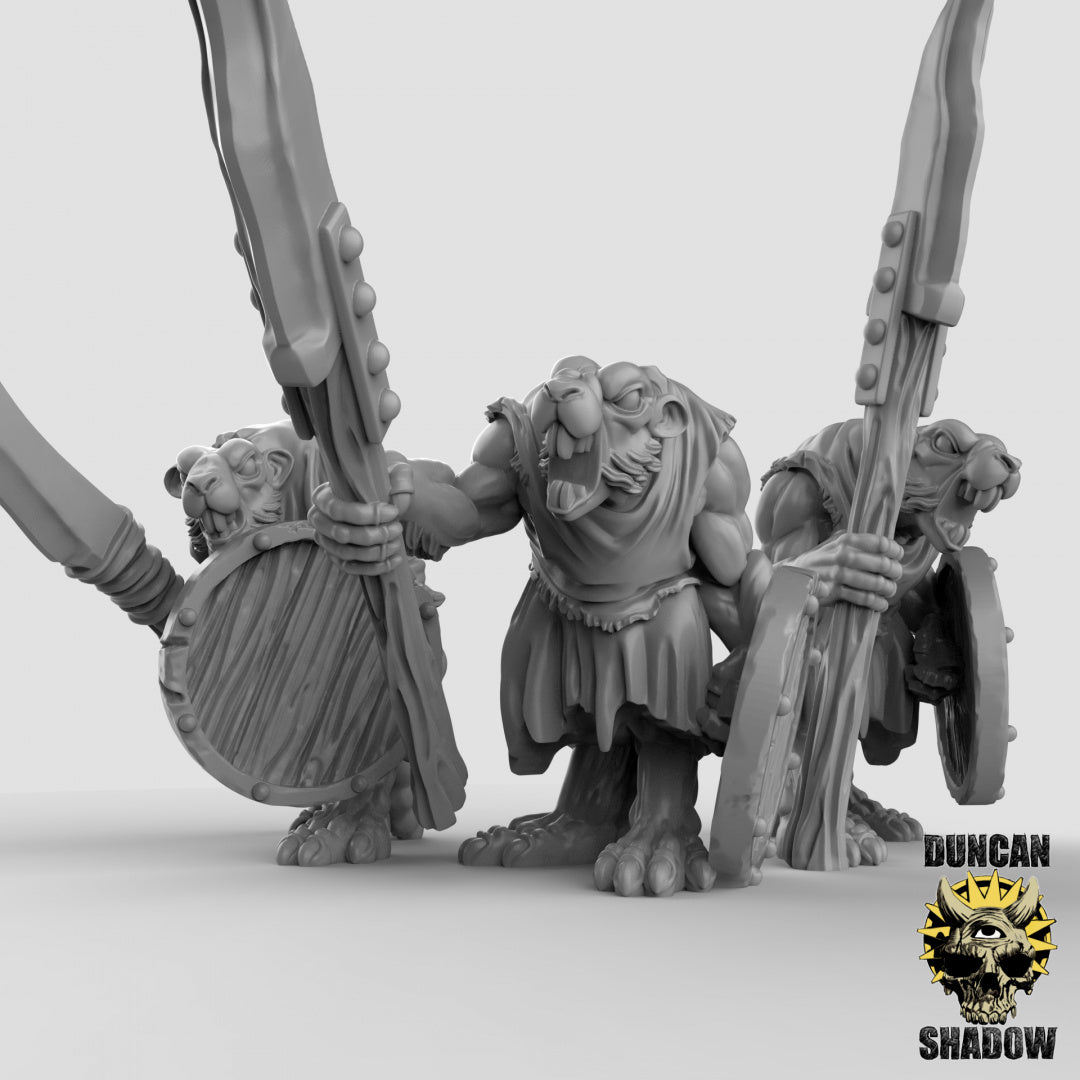 Rat Folk with Spears Resin Models for Dungeons & Dragons & Board RPGs