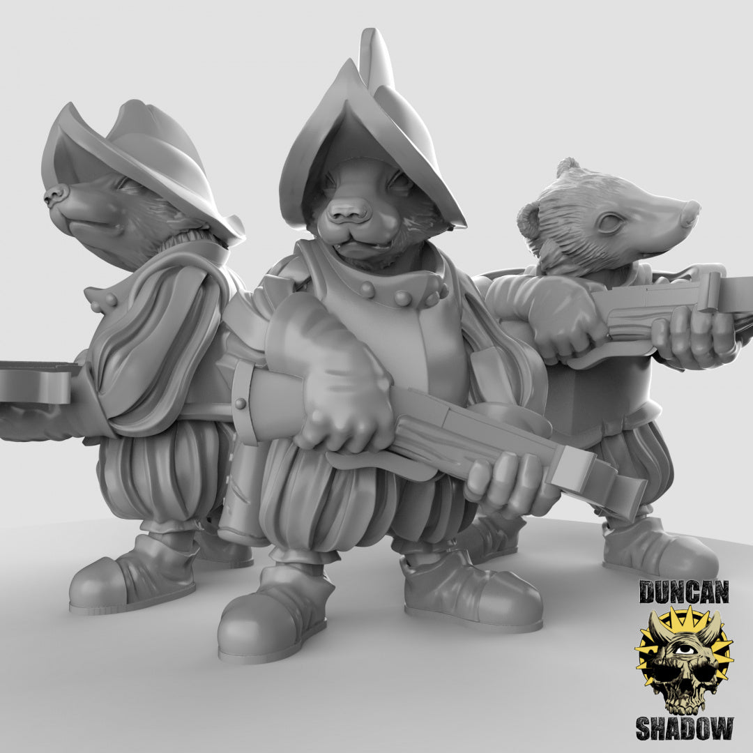 Badger Warriors with Crossbows Resin Miniature for DnD | Tabletop Gaming