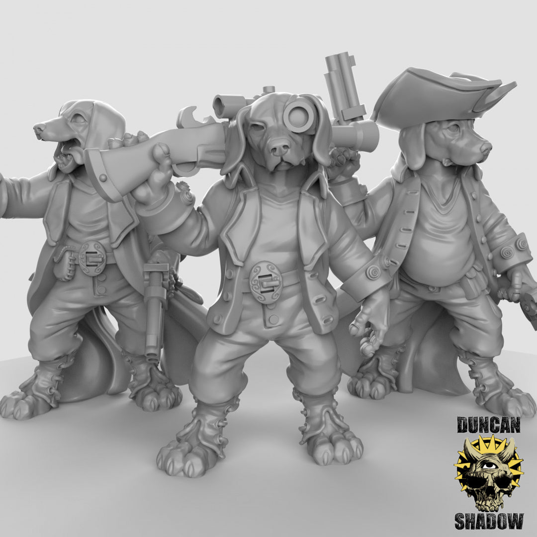 Beagle Gunslingers Resin Miniatures for DnD | Tabletop Gaming I Dungeons and Dragons | Pathfinder I RPG